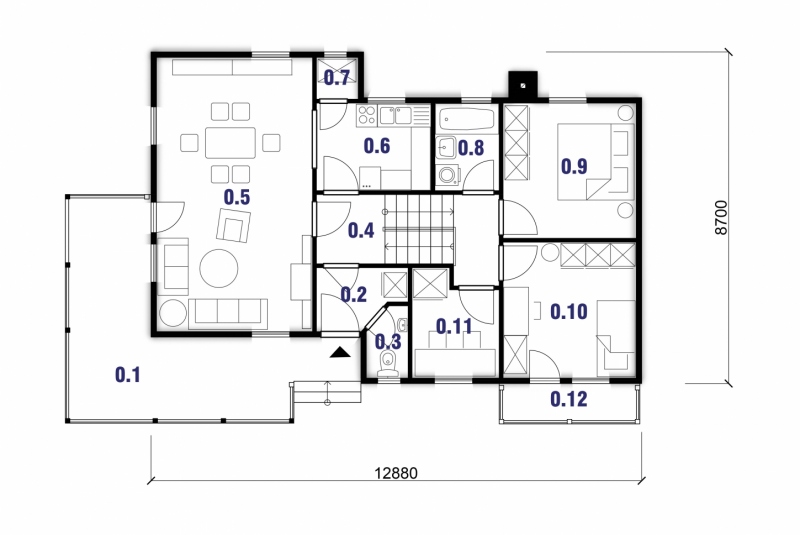 Montovaný dom typ 110 - podorysy