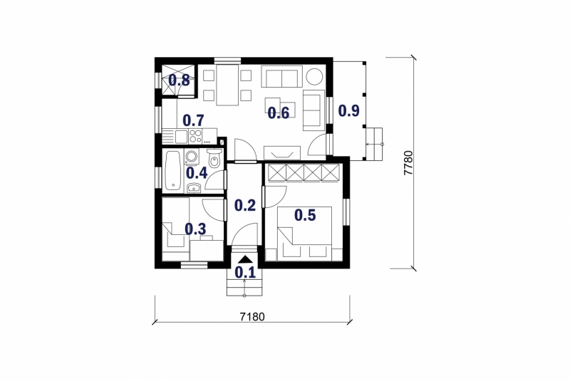 Montovaný dom typ 52 - podorysy
