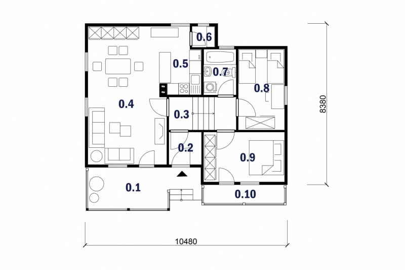 Montovaný dom typ 86 - podorysy