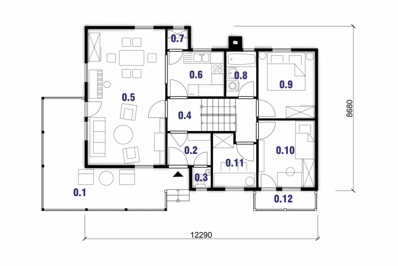 Montovaný dom typ 105 - podorysy